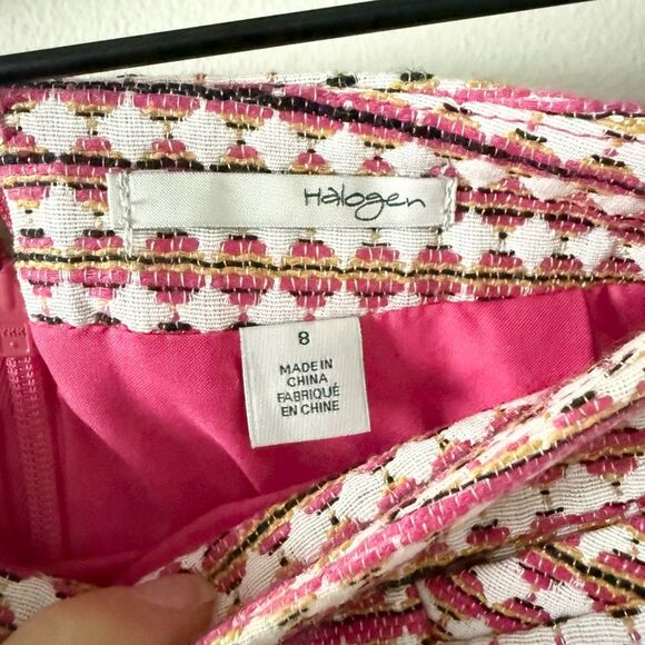 Halogen Woven Texture Pencil Skirt in Pink Gold Multi Size 8 - Picture 5 of 6